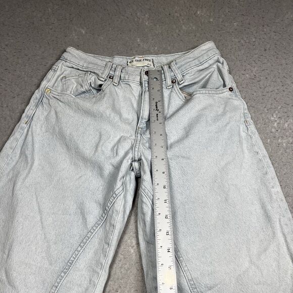 Free People We The Free Risk Taker Jeans Womens Size 26 Blue High Rise Straight - Picture 6 of 15